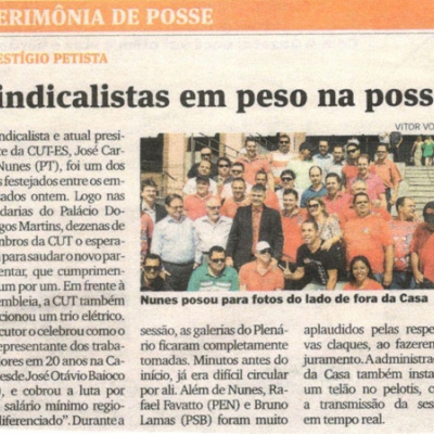 Sindicalistsas em peso na posse