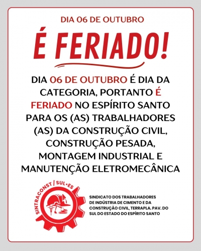 FERIADO DA CATEGORIA